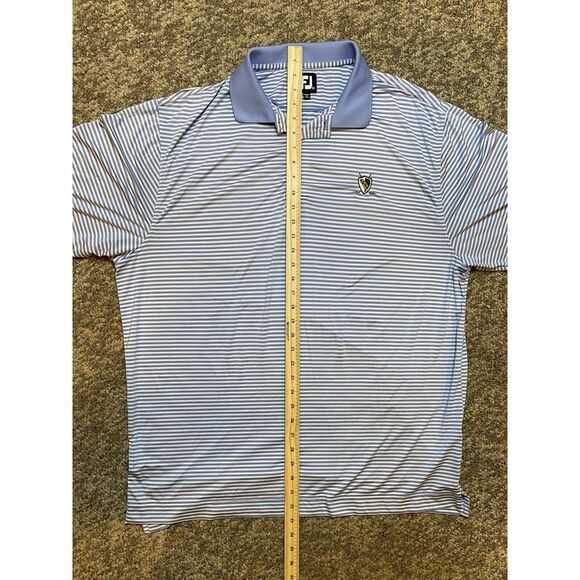 FootJoy Men's Size XL Navy Blue Stripe Polo Shirt Golf Shirt Polo Outdoor Golf - Picture 7 of 7
